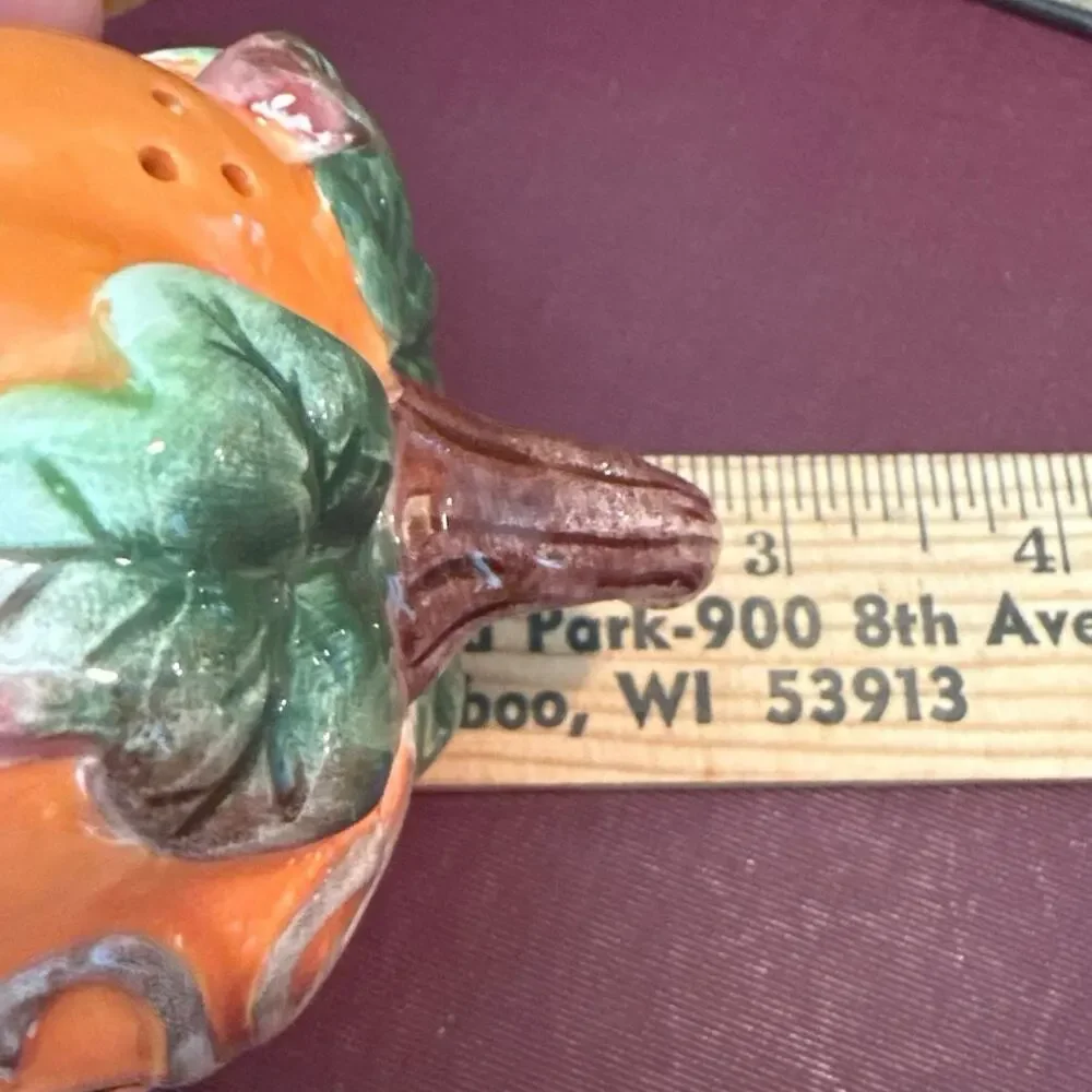 Vintage Fitz & Floyd Cat + Pumpkin S&P Set